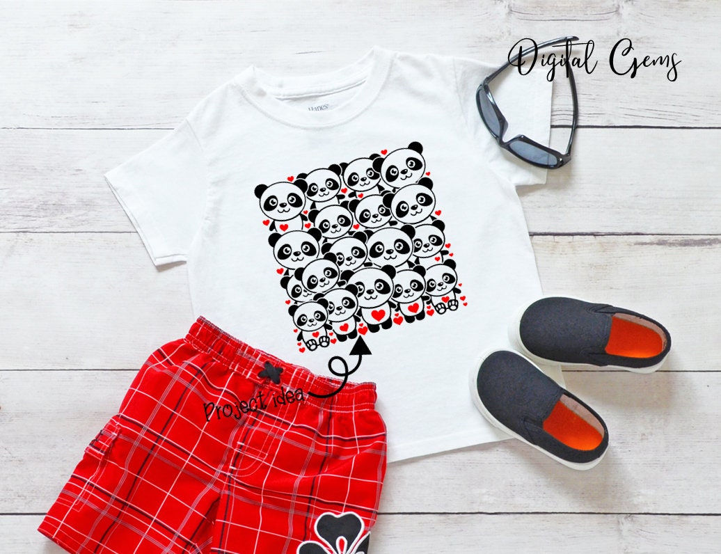 Panda design svg / dxf / eps / png files. Digital download. | Etsy