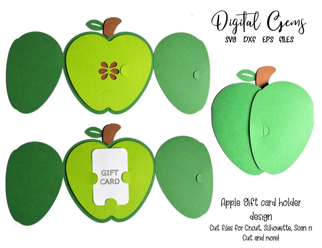Apple Gift Card Holder Design Svg / Dxf / Eps / Png Files. Digital ...