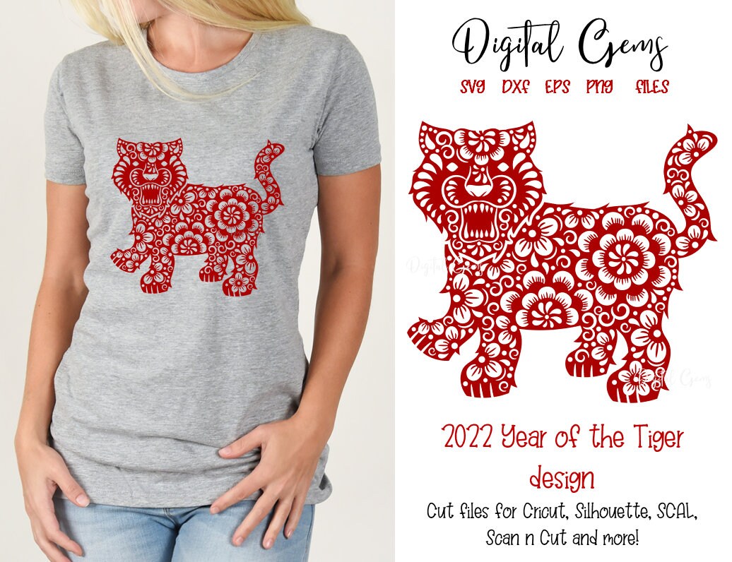 Tiger Chinese New Year 2022 Svg / Dxf / Eps / Png Files. | Etsy