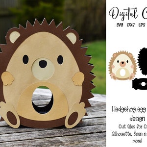 Diseño de porta huevos de erizo, archivos svg/dxf/eps de Pascua. Descarga digital. Compatible con Silhouette, Cricut, SCAL y Scan n Cut.