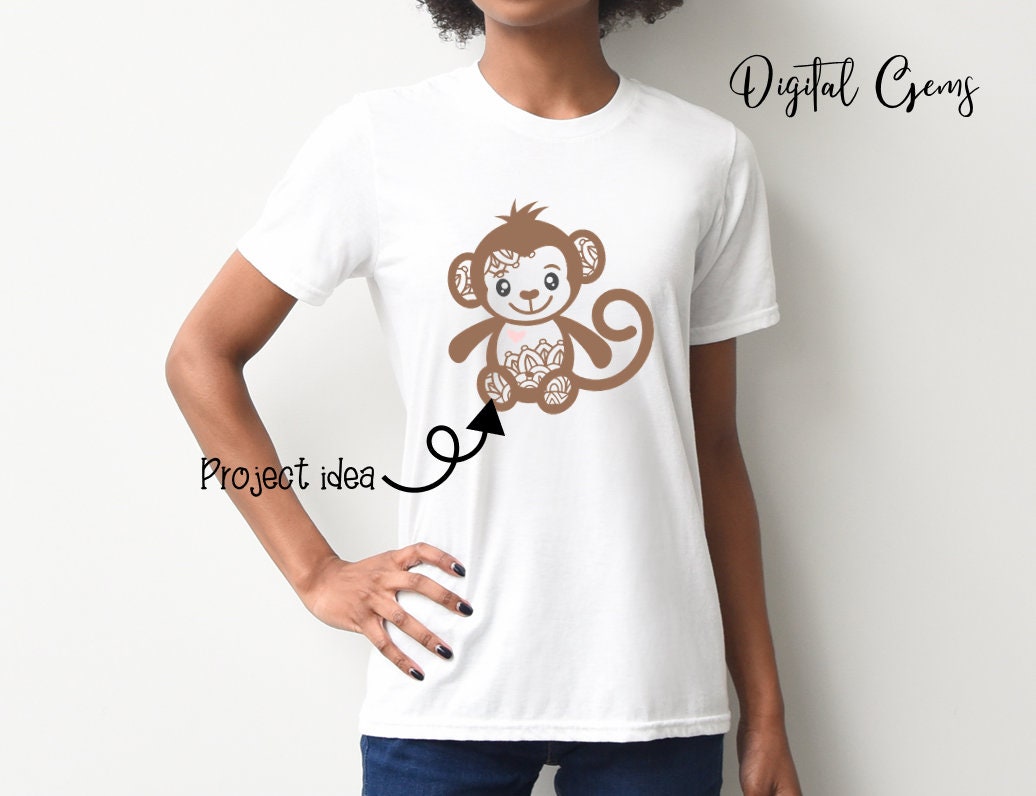 Monkey Svg / Dxf / Eps / Png Files. Digital Download. | Etsy