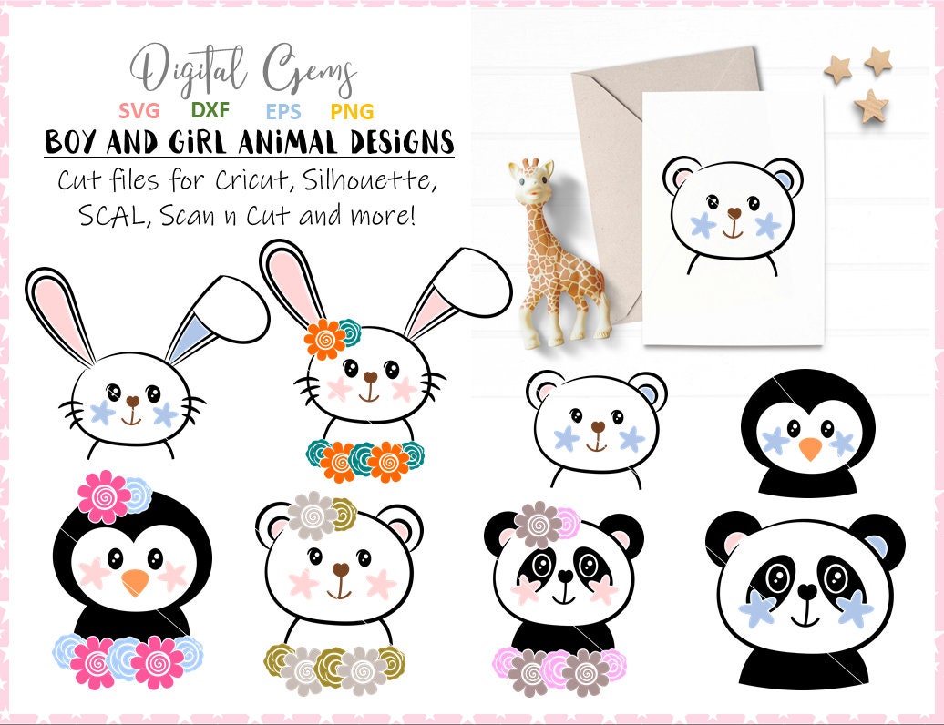 Rabbit Penguin Bear Panda Designs. Svg / Dxf / Eps / Png - Etsy