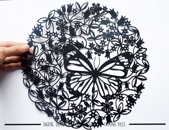 Download Butterfly Paper Cut Svg Dxf Eps Files And Pdf Png Etsy