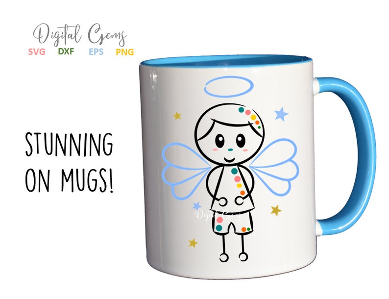 Boy Angel svg / dxf / eps / png files. Digital download. | Etsy