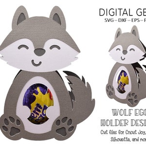 Egg holder SVG | Wolf design. Digital download. Works with Cricut Joy / Explore / Maker and more!