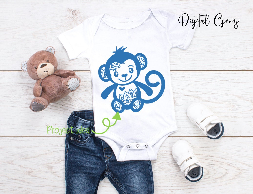 Monkey Svg / Dxf / Eps / Png Files. Digital Download. | Etsy UK