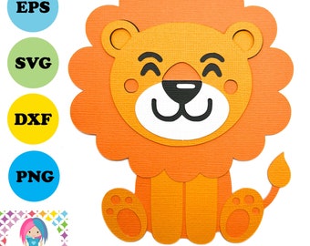 Lion SVG | Paper craft design. Digital download. Works with Cricut Joy / Explore / Maker and more!