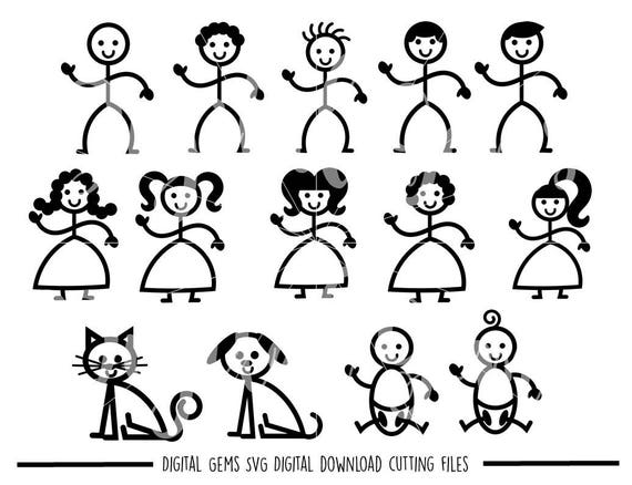 Download Stick figure people & pets svg / dxf / png files ...