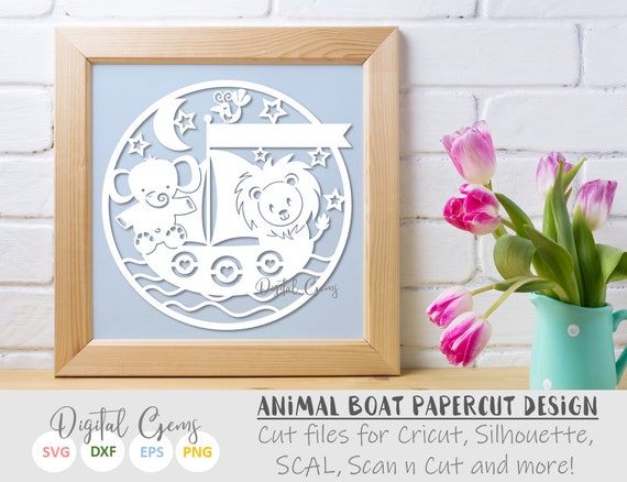 Download Animal Boat Paper Cut Svg Dxf Eps Files And Pdf Png Etsy