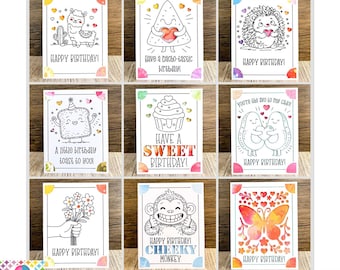 9 Birthday Insert Card SVG Bundle | Cricut Joy & Maker Card Mat Files | Pen + Cut Draw Score Files | Cute Birthday Card Designs