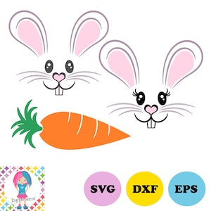 Bunny Rabbit Face Easter svg / dxf / eps / png files. Digital download. Compatible with Cricut and Silhouette machines. Commercial use ok.