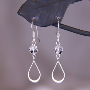 Clear Swarovski crystal with sterling silver teardrop