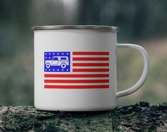 Scout on US Flag - Campfire Mug -  International Harvester, Patriotic