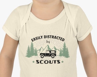 Easily Distracted by Scouts Baby Rib Bodysuit  - IH Scout 80/800 full cab - Birthday gift, Infant, International Harvester