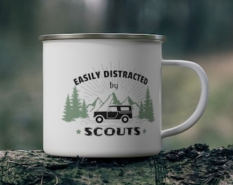 Easily Distracted by Scouts mug - IH Scout 80/800 & Scout 2 - Campfire Mug - Birthday gift, International Harvester
