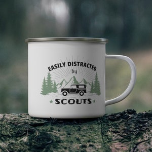 Easily Distracted by Scouts mug - IH Scout 80/800 & Scout 2 - Campfire Mug - Birthday gift, International Harvester