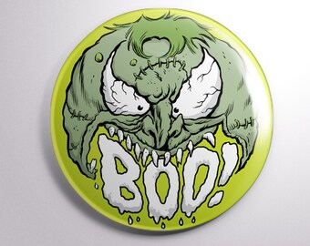 BOO! halloween  2.25" button Bill Hauser Art