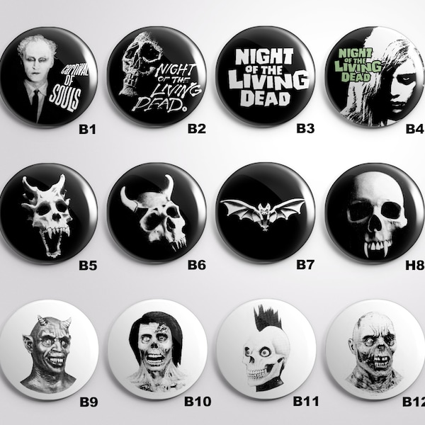 Pick any three 1.25" buttons. Horror/Punk/Metal buttons! B