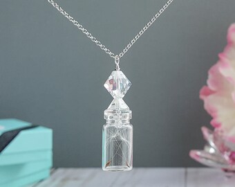 Terrarium Jewelry, Dandelion Necklace, Wish Necklace, Bottle Pendant, Sentimental Gifts, Thinking Of You Gift, Daughter Gift From Mom