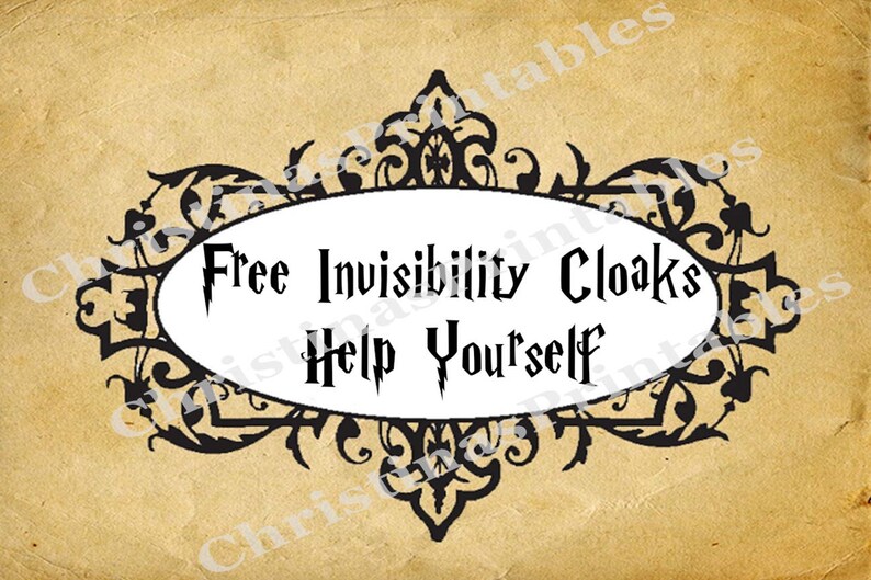 Harry Potter Free Invisibility Cloaks Instant Download | Etsy