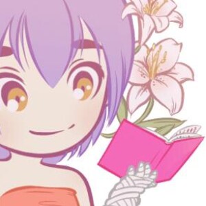 May include: A purple-haired anime character with a cast on their arm sits on an orange basketball. They are holding a pink book with the Japanese text "神原" on the cover. The character is wearing a red crop top and blue denim shorts.
