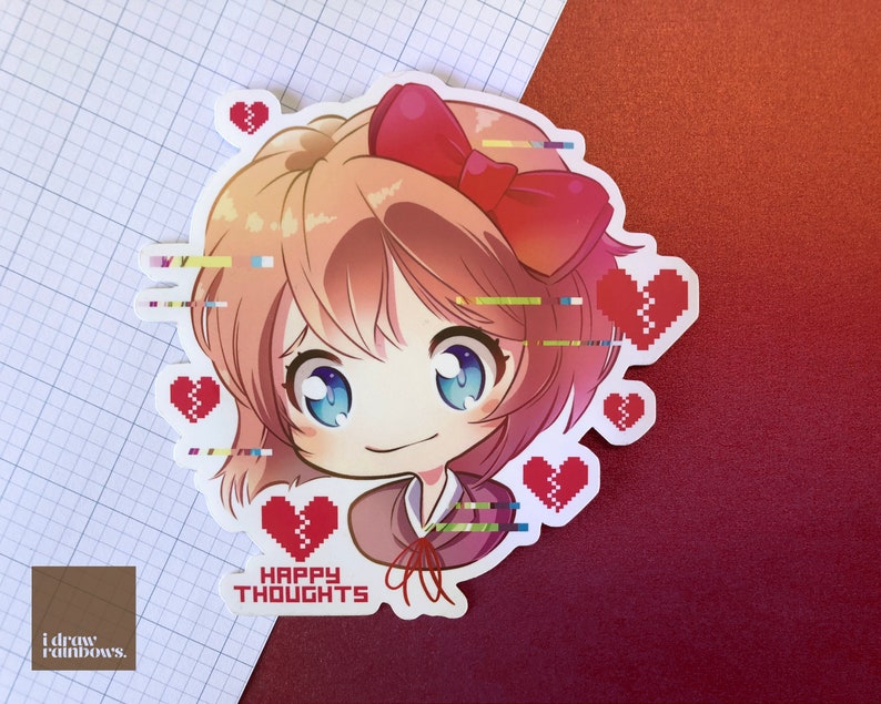 DDLC Doki Doki Literature Club Sayori Vinyl Sticker image 1