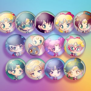 Sailor Moon Pinback Button Set image 1
