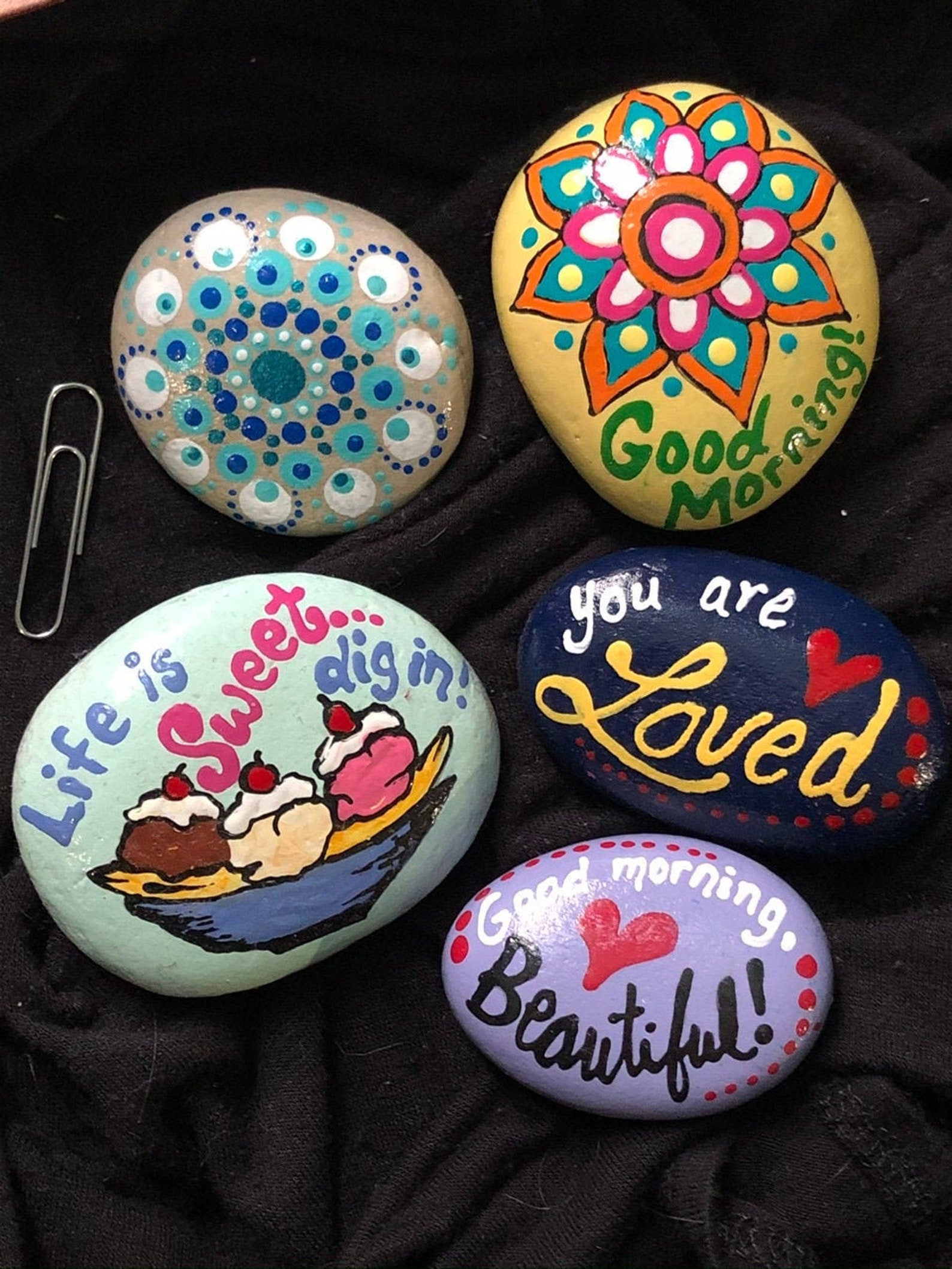 5 Pocket Rocks Friendship Good Vibes Love Faith Encouragement - Etsy