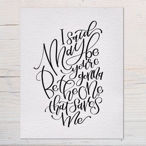 Wonderwall Song Lyrics Art Print - Hand Lettered Home Decor