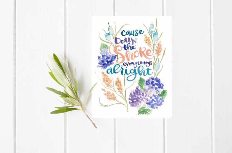 Jersey Girl Bruce Springsteen Lyrics Original Watercolor Hand Etsy