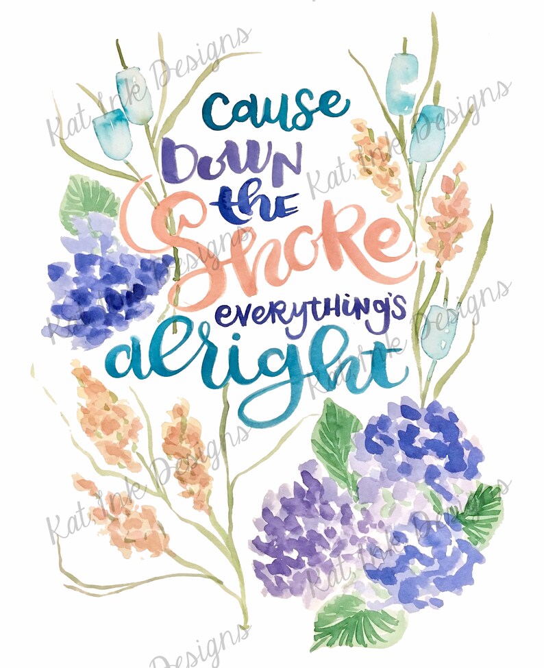 Jersey Girl Bruce Springsteen Lyrics Original Watercolor Hand Etsy