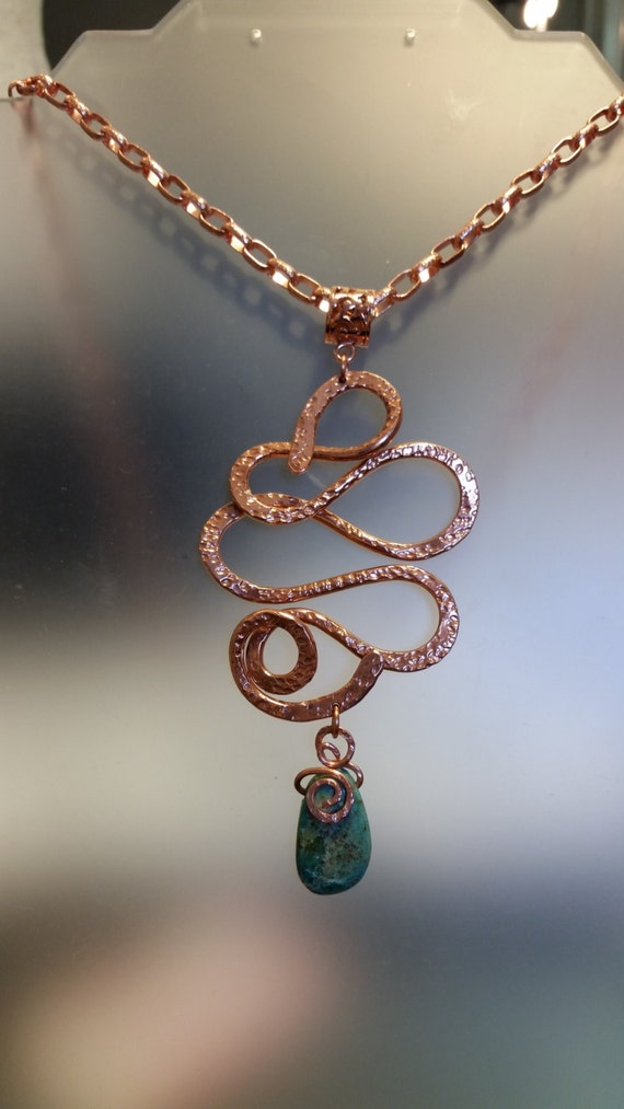 Items similar to Solid Copper Necklace, Handdipped Antitarnish Finish