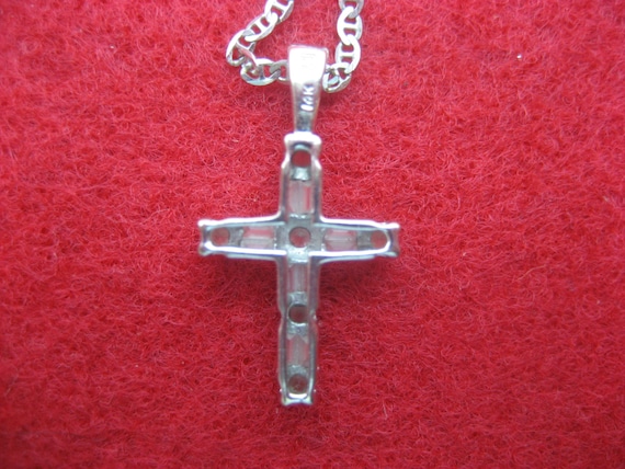 Extraordinary 14K white gold and diamonds cross w… - image 2