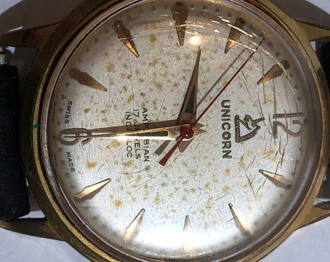 Rare Unicorn Amphibian 17 Jewels Mens Watch Etsy