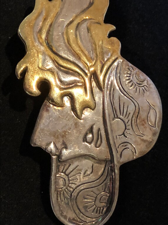 Huge Exquisite Sterling Silver Brooch - image 2