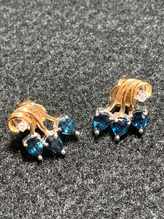 14K Diamond and Sapphire Earrings