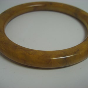 Antique Vintage Bakelite Butterscotch Amber chunky bangle bracelet image 1