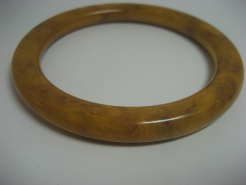 Antique Vintage Bakelite Butterscotch Amber chunky bangle bracelet image 1