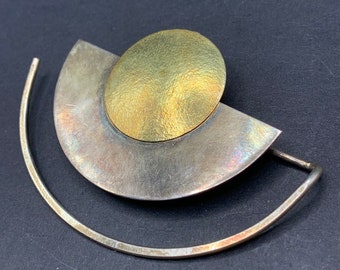 Signed Sterling Silver Brooch Pin Tack