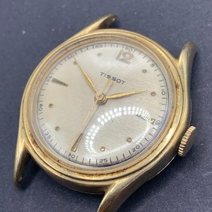 14K Solid Gold Vintage Men&#39;s Tissot Watch