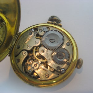 Seltene antike ITO Tasche Anhänger Armbanduhr Gold gefüllt