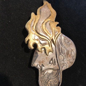 Huge Exquisite Sterling Silver Brooch