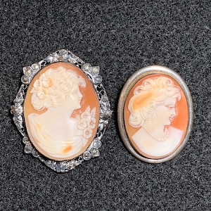 2 Antique Cameos 800 Silver