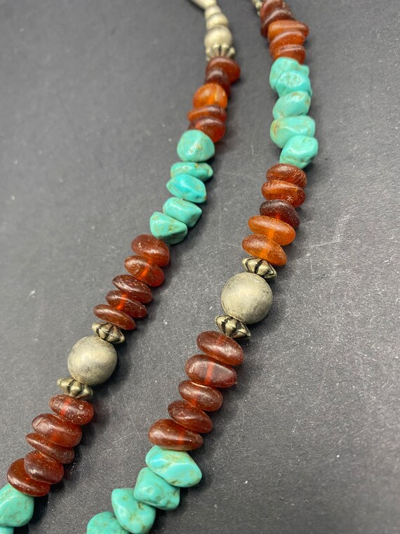 Sterling Silver and Turquoise Necklace - image 2