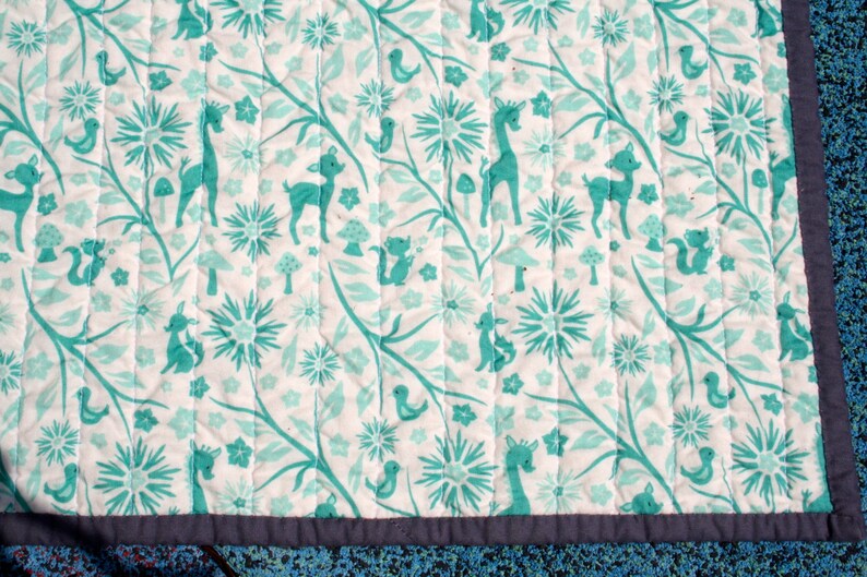 Toddler Quilt Child Quilt Modern Aqua /& Coral Baby Quilt