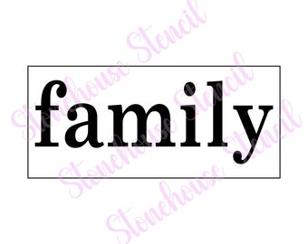 Family STENCIL, Stencil for Painting Wood Signs, Reusable Sign Stencil, Stencil for Wood, Pallets, Walls, Windows, Burlap, Crafts