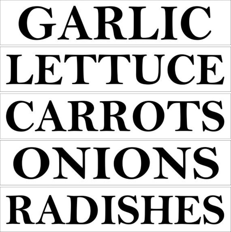 vegetable stencils set of 5 or 10 your choice etsy