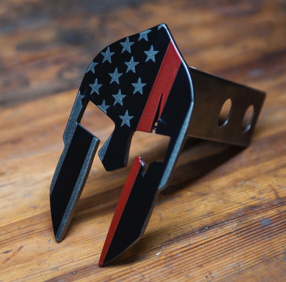 Thin Red Line Subdued American Leonidas Trailer Hitch Cover Thin Red Line Subdued American Leonidas Trailer Hitch Cover