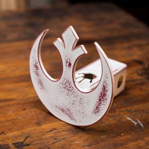 Rebel Alliance Crest - Weathered White - Trailer Hitch Cover