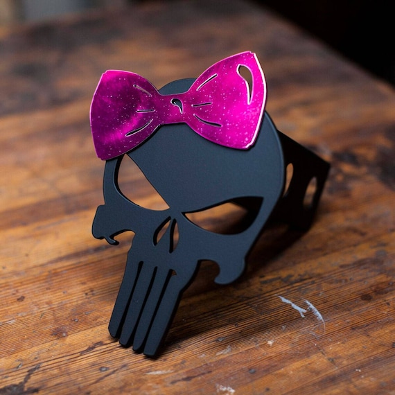 Punisher Pink Bow Trailer Hitch Cover Etsy